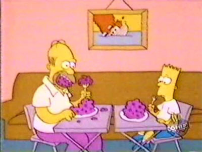 Bart And Dad Eat Dinner
