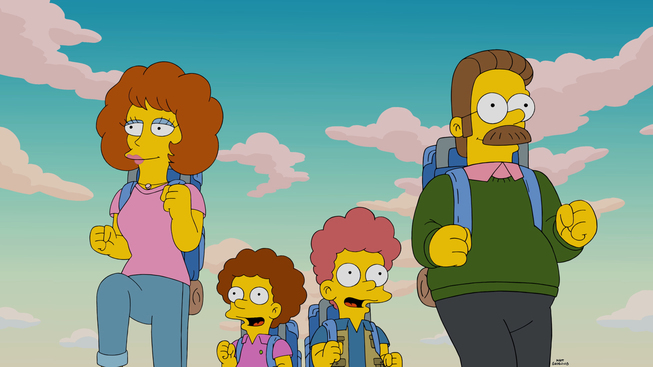 Imagen promocional de la temporada 27 de Los Simpson: "Fland Canyon".