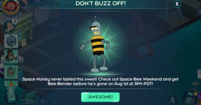 Nuevo minievento en Futurama: Mundos del Mañana - Space Bee Weekend