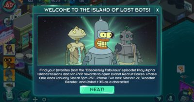 Nuevo evento en Futurama: Mundos del Mañana - The Island of Lost Bots