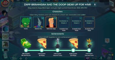Nuevo minievento en Futurama: Mundos del Mañana - Zapp Brannigan and The Doop Gear Up For War!