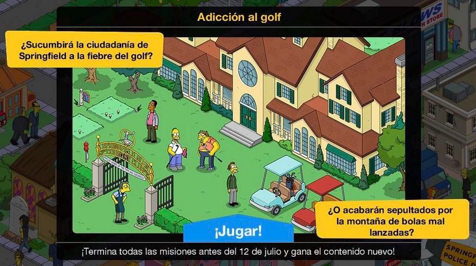 Los Simpson: Springfield - Adicción al golf
