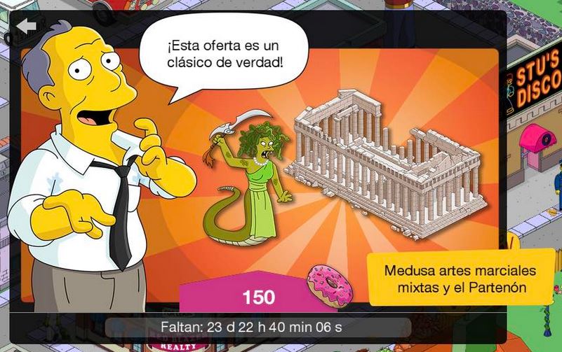 Los Simpson: Springfield - Medusa artes marciales mixtas y el Partenón
